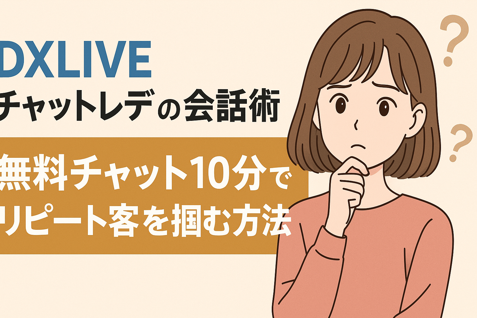 DXLIVEチャットレディの会話術｜無料チャット10分でリピート客を掴む方法