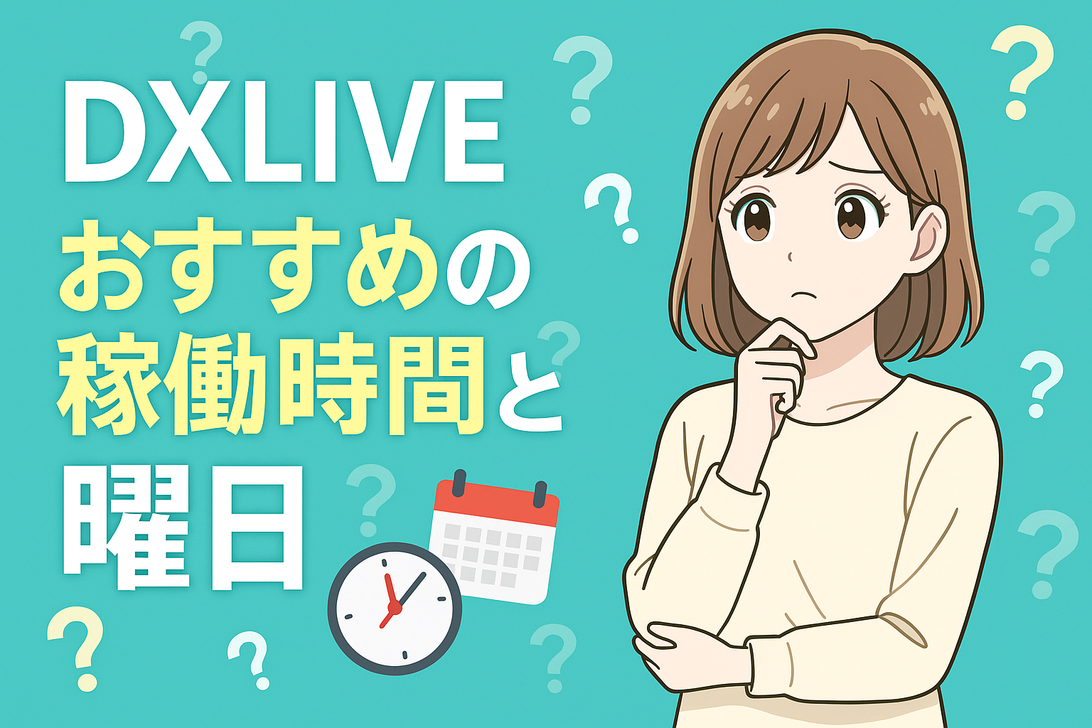 DXLIVEチャットレディのおすすめの稼働時間帯と、おすすめの曜日を解説