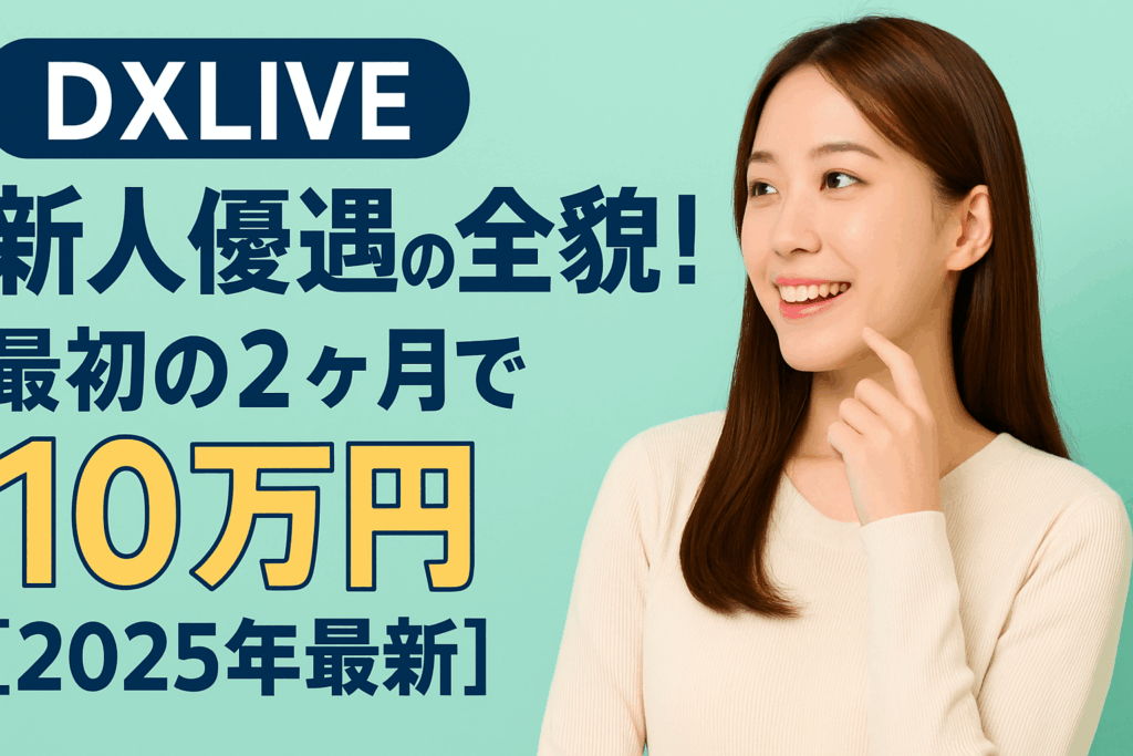 DXLIVE新人チャットレディ優遇の全貌！最初の2ヶ月で月収10万円をつかむ攻略術【2025年最新】